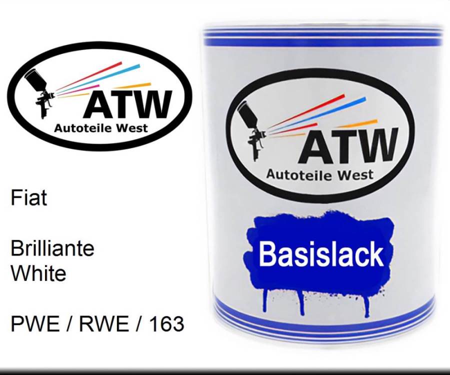 Fiat, Brilliante White, PWE / RWE / 163: 1L Lackdose, von ATW Autoteile West.
